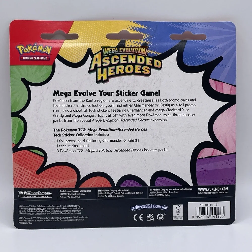 Pokemon Mega Evolution Ascended Heroes Tech Sticker Collection Charmander